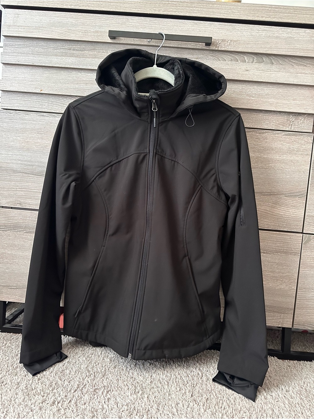 Free Country Black Hooded Windbreaker Jacket